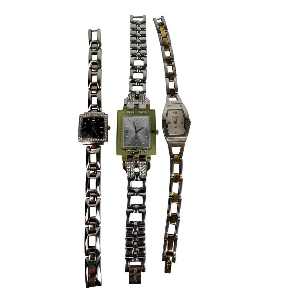 Vintage Ladies Watch Lot Citizen 5920-S004675 Swatch Square Fossil f2 ES-9382